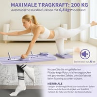 Northdeer Összehajtható Pilates reformer 8 az 1-ben lila otthoni fitnesz gyakorlótábla 4