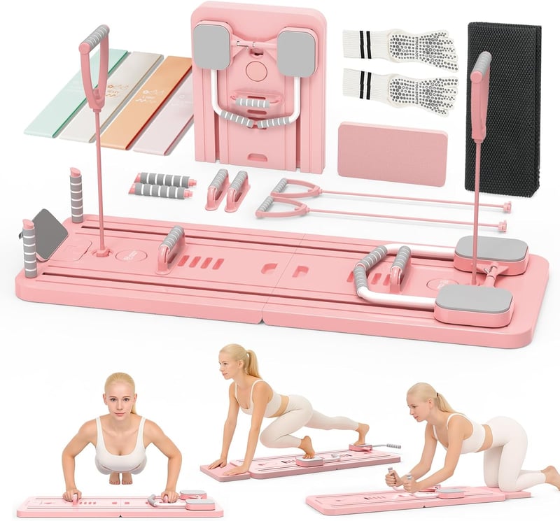 Northdeer Pilates Reformer Összecsukható 8 az 1-ben Fitness Készlet Otthonhoz