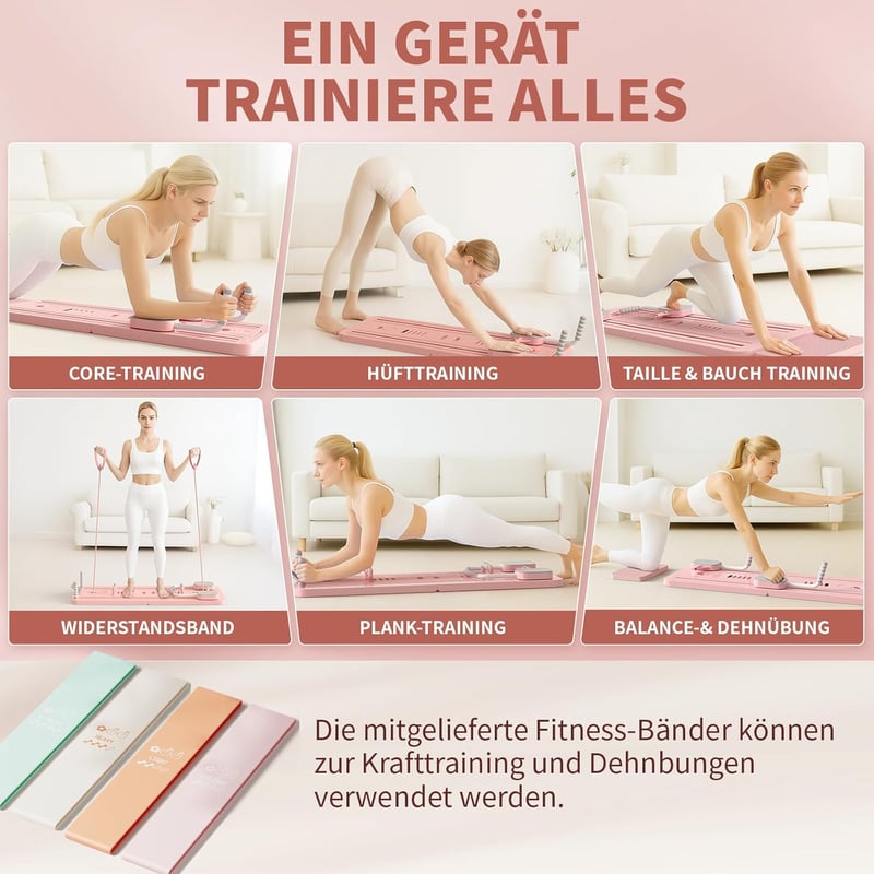 Northdeer Pilates Reformer Összecsukható 8 az 1-ben Fitness Készlet Otthonhoz