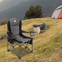 Scaun de camping pliabil Northroad gri, complet căptușit, portabil, cu suport pentru pahar, geantă frigorifică, suport lombar și buzunar pentru fixarea capului 2