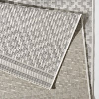 NORTHRUGS Vnútorný a vonkajší koberec s kosoštvorcovým vzorom 160x230 cm - Vodoodolný moderný geometrický behúň na balkón, terasu, do záhrady a obývačky 8