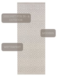 NORTHRUGS Vnútorný a vonkajší koberec s kosoštvorcovým vzorom 160x230 cm - Vodoodolný moderný geometrický behúň na balkón, terasu, do záhrady a obývačky 4