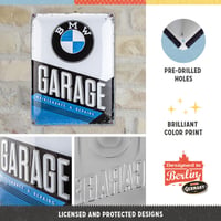 Nostalgic-Art Retro Fém Tábla, 30 x 40 cm, BMW – Garage – Vintage Dekorációs Bádogtábla 3