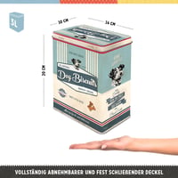 Cutie metalică retro Nostalgic-Art, mărimea L, 3 l – Cutie de depozitare cu model „Paws Dog Biscuits” pentru stăpânii de câini, design vintage, 10x14x20 cm 2