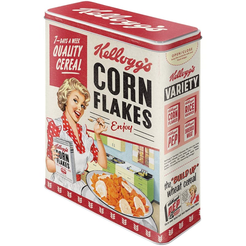 Cutie de depozitare retro Nostalgic-Art XL, 4 litri, Kellogg's – Quality Cereal, recipient metalic în stil vintage