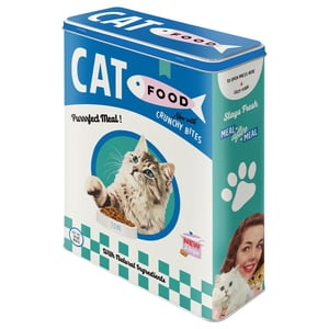 Nostalgic-Art Retro plechová dóza XL 4 l – Cat Food – Nádoba na krmivo pre mačky, zásobník na suché krmivo, vintage dizajn, darček pre milovníkov mačiek