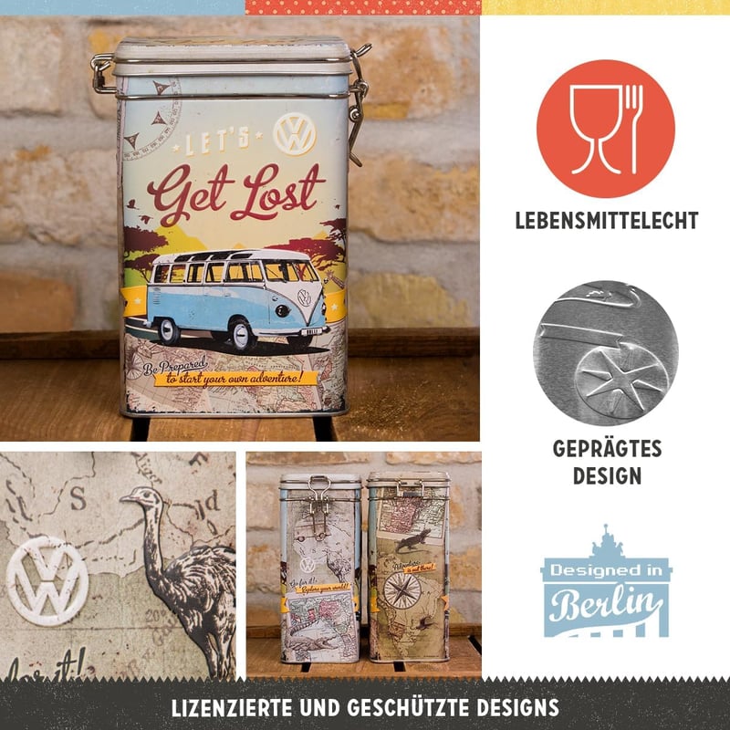 Nostalgic-Art VW Bulli Retro Kávétartó 1,3L Vintage Fém Doboz Aromafedéllel - Single