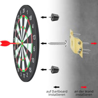 Notoke Arany fém darts tábla tartó készlet hordozható akasztós rögzítő csavarokkal, szegekkel és stabilizálókkal 3