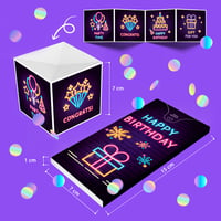 Notta&Belle FEEL LOVE EVERY MINUTE BOOM! Felicitare aniversară explozivă cu confetti neon - Cutie surpriză cu explozie - Cadou de zi de naștere 8