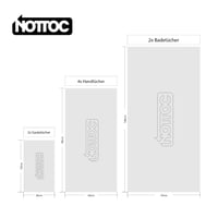 nottoc set ručnika, 8 dijelova – 2 ručnika za kupanje 70x140 cm, 4 ručnika za ruke 50x90 cm, 2 ručnika za goste 30x50 cm, s omčom za vješanje, 100% pamuk, pješčano bež 3
