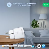 Priză inteligentă WiFi NOUS Matter cu contor de consum de energie, 16 A, 3840 W, compatibilă cu Alexa, Google Home, Apple Home, Tuya, SmartThings, 2,4 GHz 2