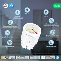 Priză inteligentă WiFi NOUS Matter cu contor de consum de energie, 16 A, 3840 W, compatibilă cu Alexa, Google Home, Apple Home, Tuya, SmartThings, 2,4 GHz 3