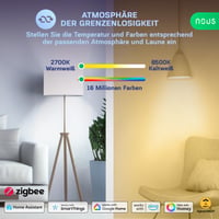 Bec Inteligent LED ZigBee NOUS P3Z E27, RGB, compatibil cu Alexa, Google Home, Home Assistant și SmartThings, bec decorativ cu control de la distanță, 1 buc. 3