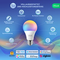 Bec Inteligent LED ZigBee NOUS P3Z E27, RGB, compatibil cu Alexa, Google Home, Home Assistant și SmartThings, bec decorativ cu control de la distanță, 1 buc. 2