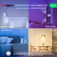 Bec Inteligent LED ZigBee NOUS P3Z E27, RGB, compatibil cu Alexa, Google Home, Home Assistant și SmartThings, bec decorativ cu control de la distanță, 1 buc. 4