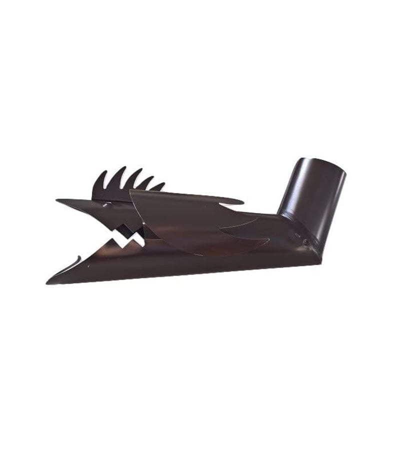 Ozdobný odkvapový zvod v tvare draka, ornamentálny odtok dažďovej vody, priemer 100 mm, farba moro, dekoratívna ozdoba na odkvapový zvod