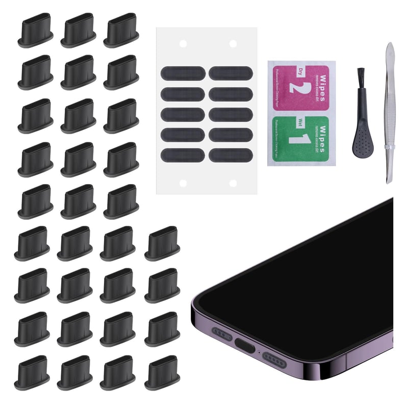 Silikónová protiprachová sada Noviatrix USB-C – 20-dielne balenie pre smartfóny