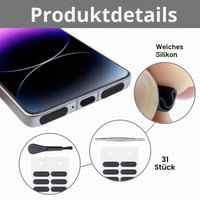 Silikónová protiprachová sada Noviatrix USB-C – 20-dielne balenie pre smartfóny 3