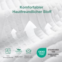 Novilla chránič matraca zo studenej peny 90x200 cm, hrúbka 5 cm, H2 H3, protišmykový, prateľný, pre boxspring a hosťovské postele, Oeko-Tex 4