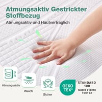 Matracový topper Novilla 120x190x5 cm z gélovej pamäťovej peny s prateľným poťahom na boxspring posteľ a pohovku 3