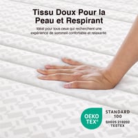 Saltea din spumă rece Novilla 140x190 cm, grosime 12 cm, suport ergonomic cu 7 zone de confort, husă detașabilă și lavabilă, certificată Oeko-TEX și CertiPUR-US 3