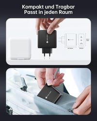 NOVOO 120W GaN III USB-C töltő 3 porttal MacBook Pro, iPad Pro, iPhone 15 gyorstöltéshez 5