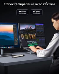 NOVOO 15 az 1-ben USB-C dokkoló állomás, 2x HDMI 4K, VGA, Gigabit Ethernet, 100W - TM15 3