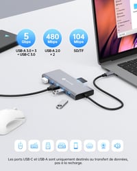 NOVOO RM12A 12-v-1 USB-C dokovacia stanica so 4K 60Hz HDMI výstupom – adaptér pre laptop (hub) 6