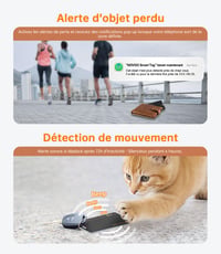 NOVOO Nabíjateľný lokalizátor kariet s bezdrôtovým nabíjaním, ultra tenký Bluetooth tracker, kompatibilný s Apple Find My, pre peňaženky, tašky a pasy, iOS 5