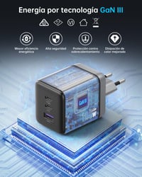 NOVOO RG100W 100W GaN III USB-C punjač s 3 priključka i USB-C PD kabelom - MacBook Pro, Dell XPS 13, iPad Pro, iPhone 17/16/15/14/13, Galaxy S24 6