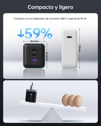 NOVOO RG100W 100W GaN III USB-C punjač s 3 priključka i USB-C PD kabelom - MacBook Pro, Dell XPS 13, iPad Pro, iPhone 17/16/15/14/13, Galaxy S24 5