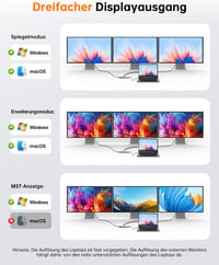 NOVOO USB-C dokkoló 13 az 1-ben, 4K HDMI, 100W töltés, 5 USB port, MacBook Dell HP kompatibilis 4