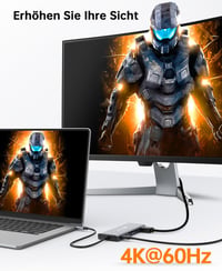 NOVOO USB-C dokkoló 13 az 1-ben, 4K HDMI, 100W töltés, 5 USB port, MacBook Dell HP kompatibilis 3
