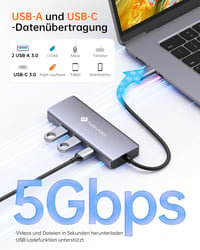 NOVOO USB-C Hub 8 az 1-ben 4K HDMI 100W PD Ethernet Docking Station MacBook 4