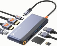 NOVOO USB-C Hub 8 az 1-ben Dual HDMI, Ethernet, 100W PD, kártyaolvasó 1