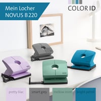 Dierovač Novus B220 Colour ID 2.0 – kapacita 20 listov, kovové funkčné časti, farba bright petrol 2