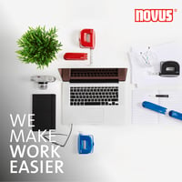 Set de birou Novus – capsator E 15 și perforator E 210, cu 1000 de capse nr. 10, albastru 6