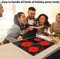 Noxton 24" elektromos főzőlap 4 égővel, érintésvezérlés, gyermekzár, 6000W 4