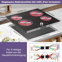 NOXTON 4 égős beépíthető kerámia főzőlap 60 cm, 6000 W 6
