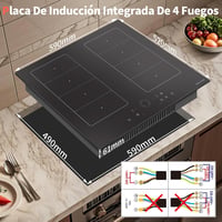 NOXTON 4 zónás beépíthető kerámia főzőlap 60 cm, 9 fokozat, 6000 W 6