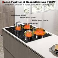 NOXTON 60 cm beépíthető indukciós főzőlap 4 zónás csúszka booster időzítő gyermekzár 2