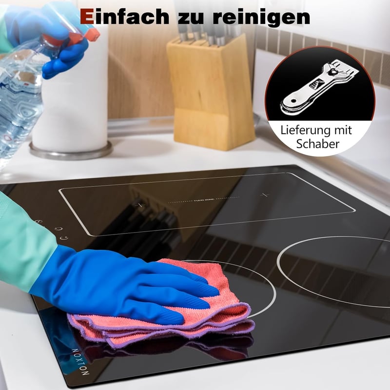 NOXTON 60 cm beépíthető indukciós főzőlap 4 zónás csúszka booster időzítő gyermekzár