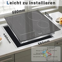 NOXTON 60 cm beépíthető indukciós főzőlap 4 zónás érintésvezérléssel 4