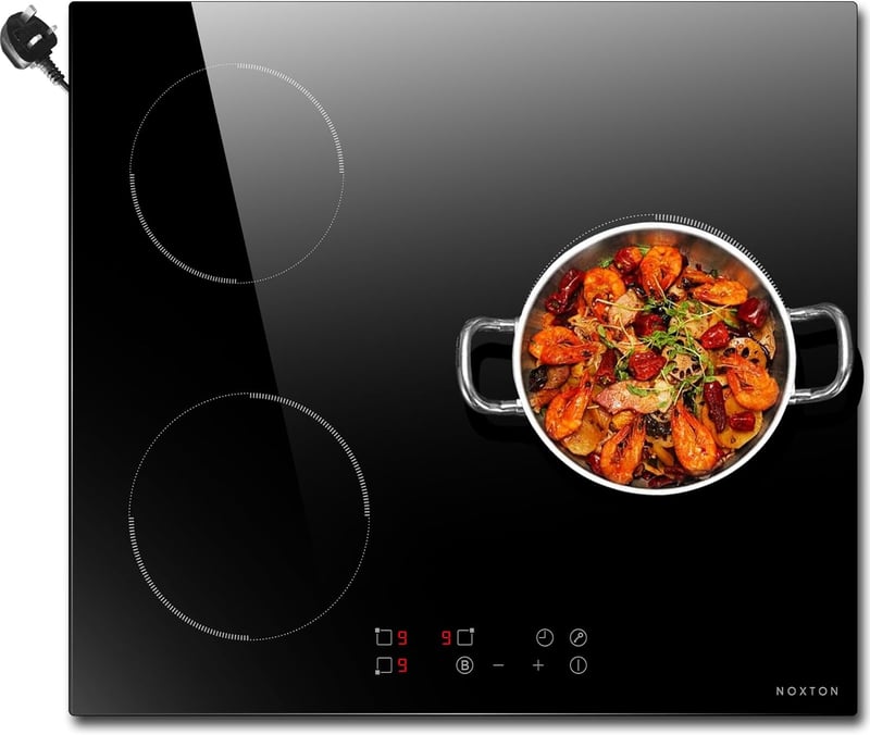 NOXTON 60 cm-es Indukciós Főzőlap 3 Égővel, 3500W, Érintésvezérlés és Időzítő