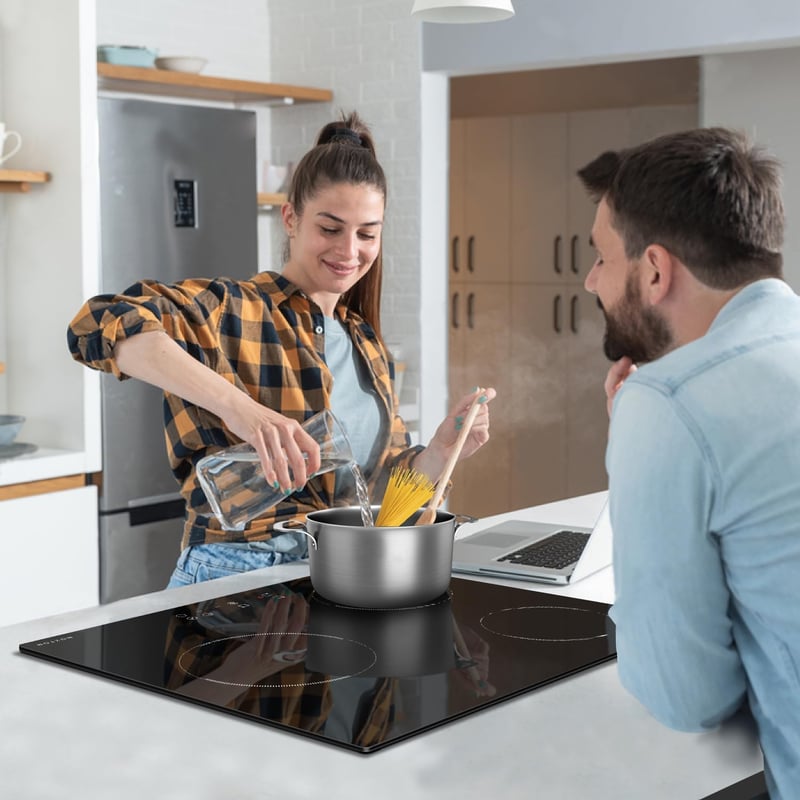 NOXTON 60 cm-es Indukciós Főzőlap 3 Égővel, 3500W, Érintésvezérlés és Időzítő