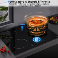 NOXTON 60 cm-es Indukciós Főzőlap 3 Égővel, 3500W, Érintésvezérlés és Időzítő 3