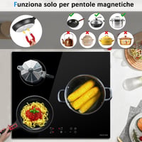 NOXTON 60 cm-es Indukciós Főzőlap 3 Égővel, 3500W, Érintésvezérlés és Időzítő 4