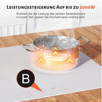 NOXTON 60 cm-es Indukciós Főzőlap Fehér Üveggel, Kék Vezérlőpanellel, Flex Zónák, 3 Égővel 4