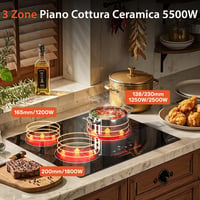 NOXTON 60 cm-es üvegkerámia főzőlap 3 zónás, 5500 W, gyermekzár, időzítő 2