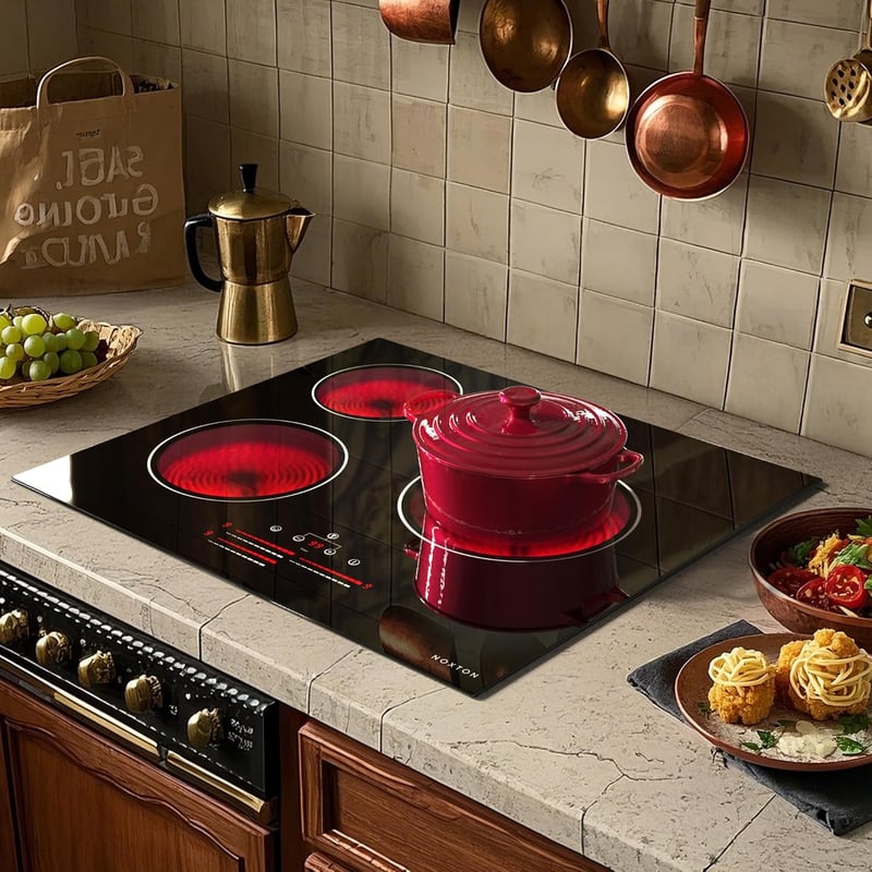 NOXTON 60 cm-es üvegkerámia főzőlap 3 zónás, 5500 W, gyermekzár, időzítő